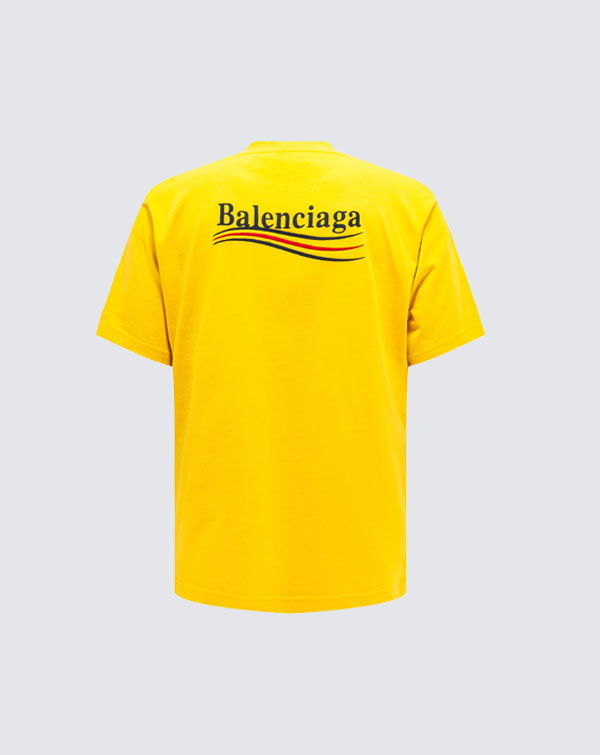 Balenciaga Yellow Political Embroidery Fit T-shirt | SPLY