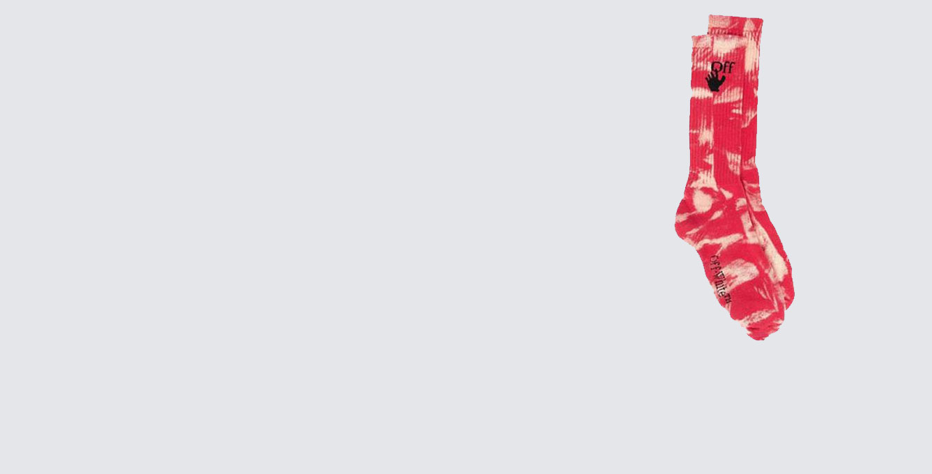 Off-White × Virgil Abloh Tie-Dye Ribbed Socks – Red