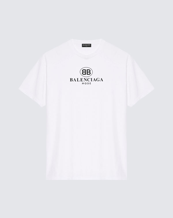 Balenciaga Men's White BB T-shirt | SPLY