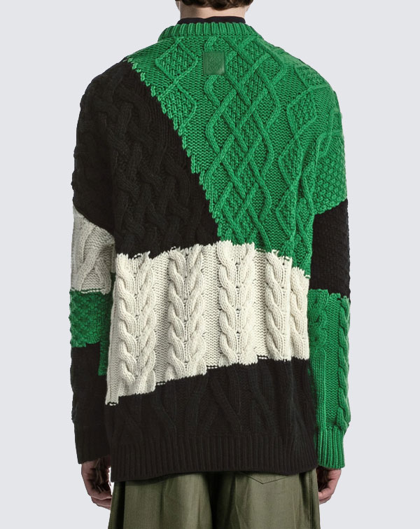 Loewe Colorblock Cable Sweater | SPLY