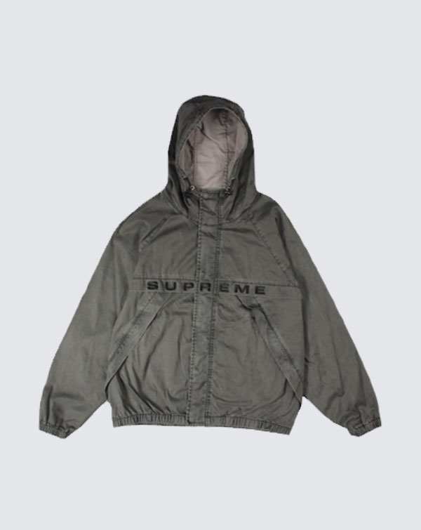 Supreme Overdyed Twill Hooded Jacket Black | SPLY