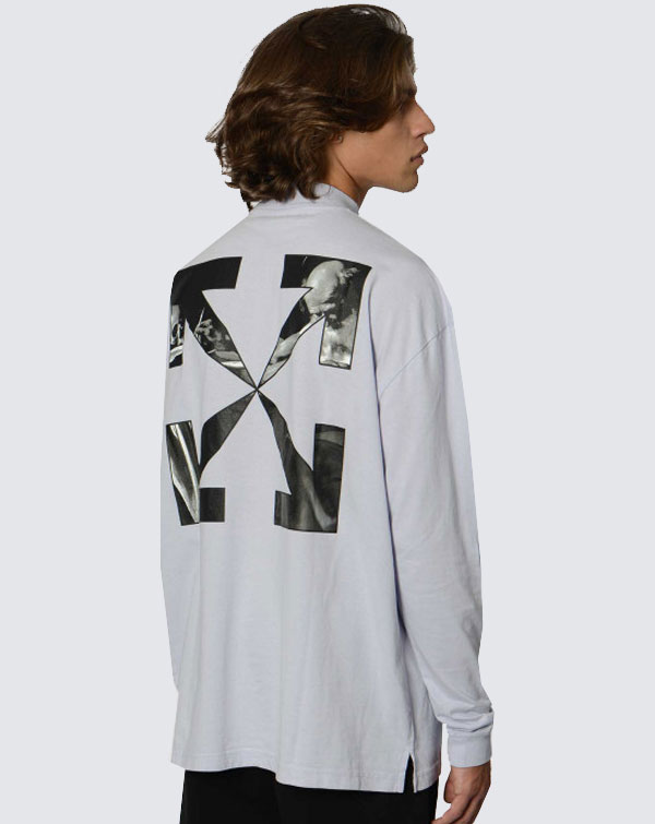 Off-White Caravaggio Arrows Mock Neck T-shirt Dusty Lilac | SPLY